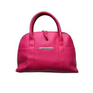 Pink Structured Satchel Handbag Top Handle Purse Paisley Lining Minimalist Chic